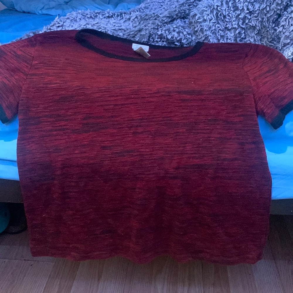 red and black shirt